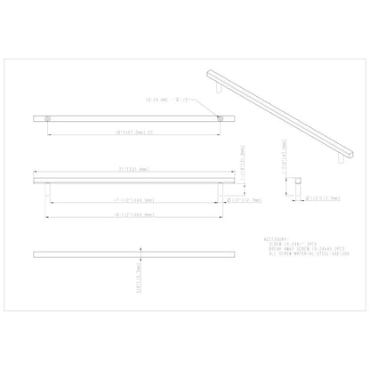 96 mm Center-to-Center Satin Nickel Square Dominique Cabinet Bar Pull