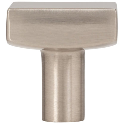 1-1/8" Overall Length Satin Nickel Square Dominique Cabinet Knob