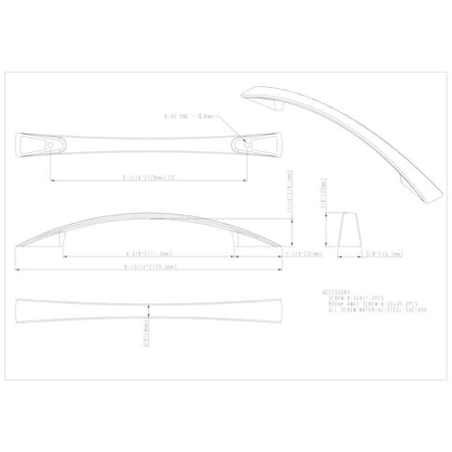 96 mm Center-to-Center Satin Nickel Flared Regan Cabinet Pull