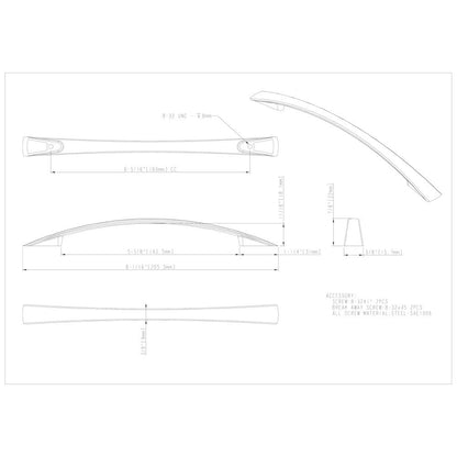 96 mm Center-to-Center Satin Nickel Flared Regan Cabinet Pull