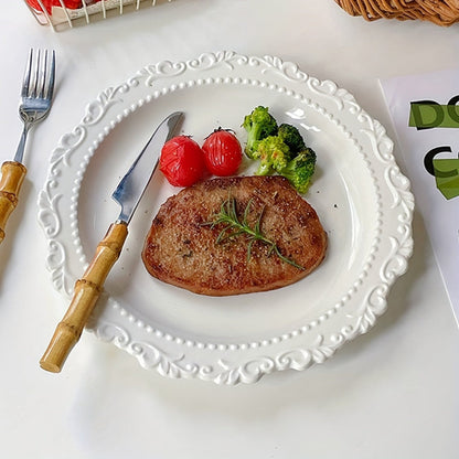 7Inch Vintage French Ceramic Plate Steak Pasta  More