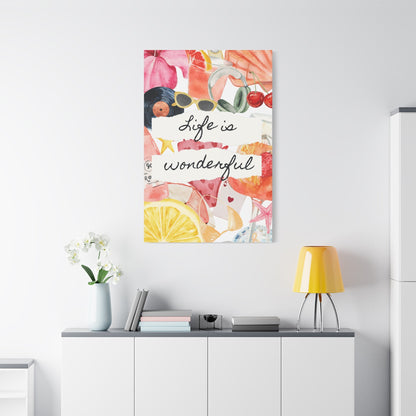 Life is Wonderful Canvas Wall Art, Colorful Decor, Inspirational Gift, Home Display, Summery Wall Art, Motivational Print