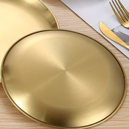 Elegant Stainless Steel Dessert  Snack Plate  Retro Style | Kitchen [Metal] | Kitchen + Metal