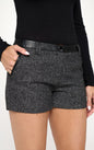 High-Waist Tweed Shorts with Faux Leather Trim | Apparel | Kitchen + Metal
