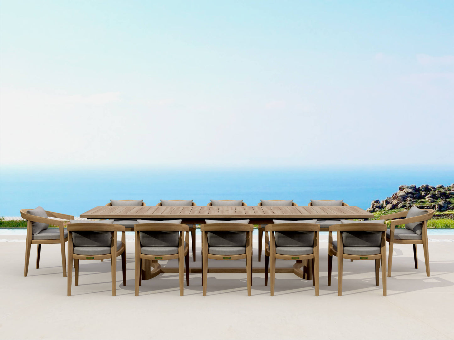 Set-367 13-Pc Toscana Extension Dining Table