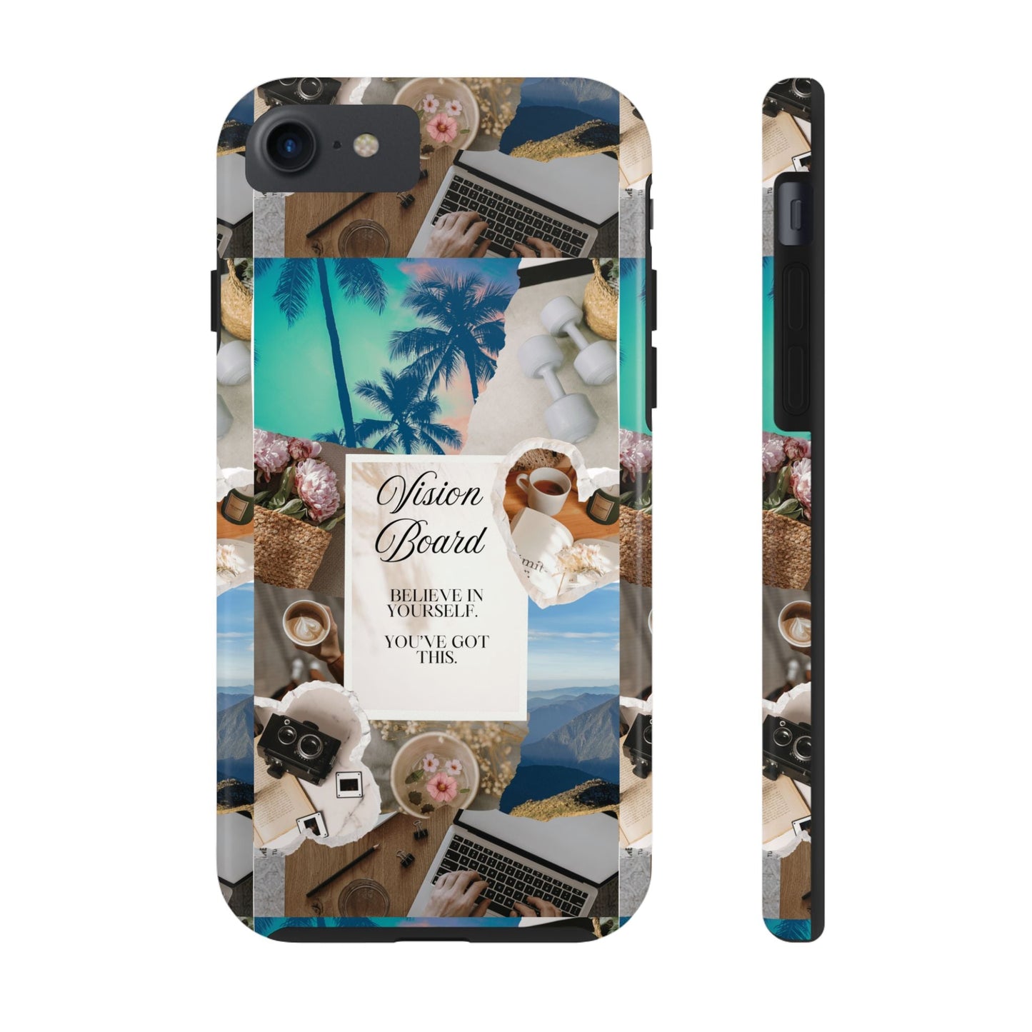 Inspiring Vision Board Phone Case, Motivational Tough Case, Adventurous Gift for Her, Self-Care, Dream Big, Unique Phone Accessory