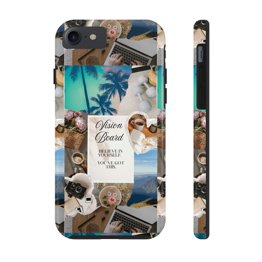 Inspiring Vision Board Phone Case, Motivational Tough Case, Adventurous Gift for Her, Self-Care, Dream Big, Unique Phone Accessory