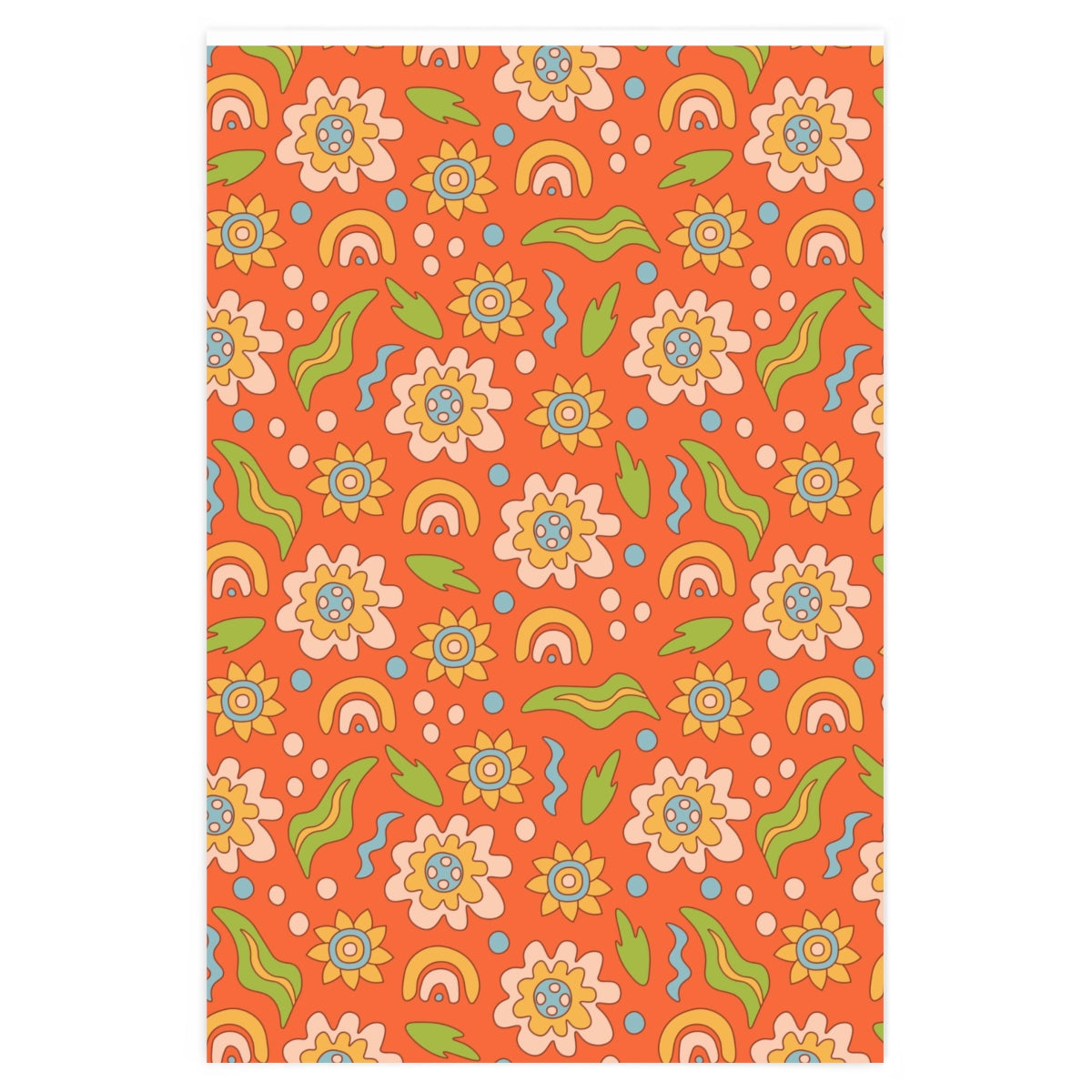 Retro Flower Wrapping Paper