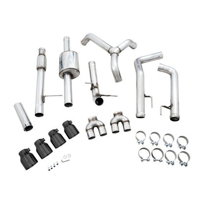 AWE Tuning 4th Gen GM 1500 5.3L 0FG Catback Split Rear Exit (w/ Bumper Cutouts) - Quad Diamond Tips