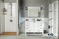 Paloma 48" White Bathroom Vanity with Quartz Top & Black Hardware