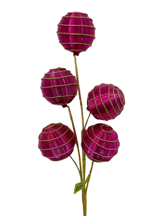Metallic Stripe Ball Spray x 5 H21 fuschia
