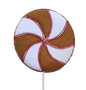 Velvet Gingerbread Lollipop 10" Brown,White,Red