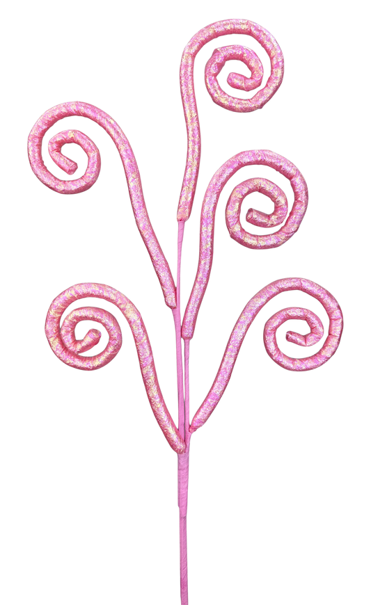 Glossy Spiral Curly Spray Pink