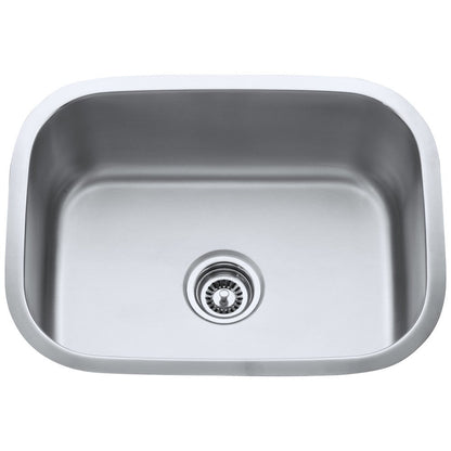 23-1/2" L x 17-3/4" W x 9" D Undermount 18 Gauge Stainless Steel Single Bowl Sink