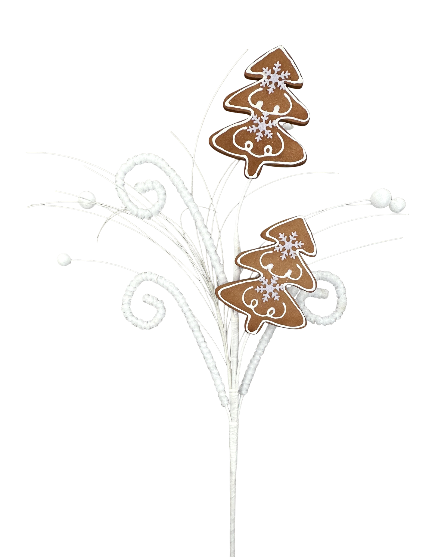 Gingerbread Tree Spray Brown,White