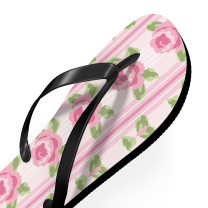 Customizable: Floral Flip Flops, Cute Summer Sandals, Beach Footwear, Vacation Essentials, Flower Printed Rubber Flip Flops