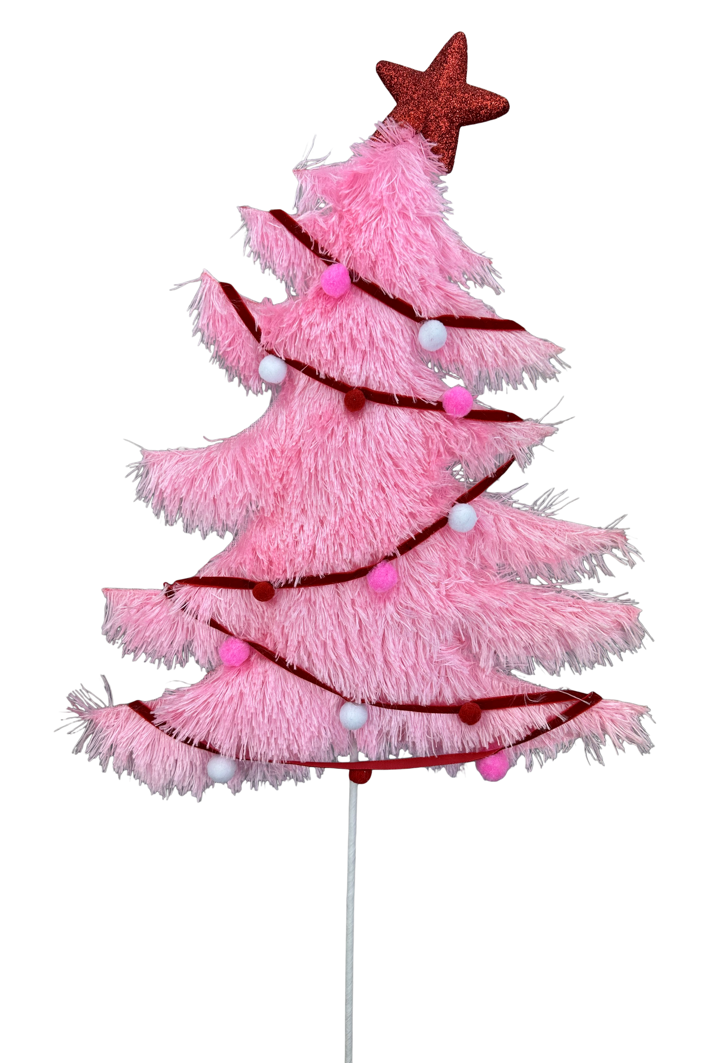 Furry Christmas Tree Spray H28xW12 Pink