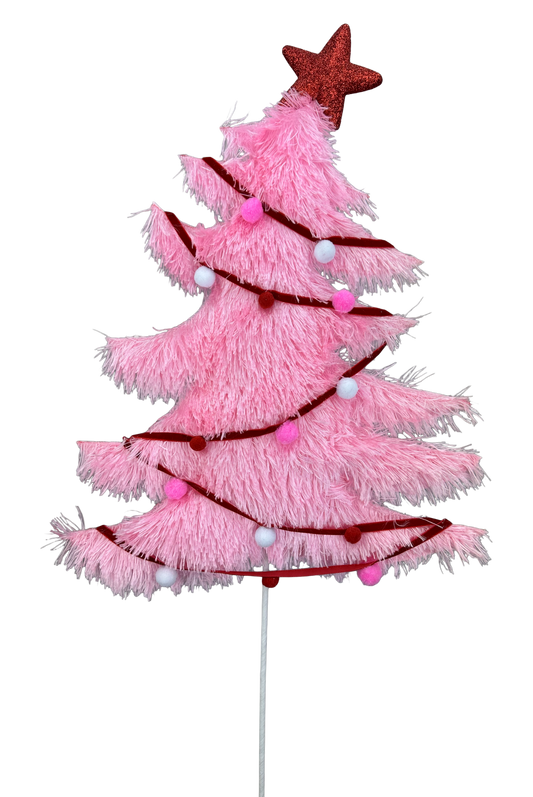 Furry Christmas Tree Spray H28xW12 Pink