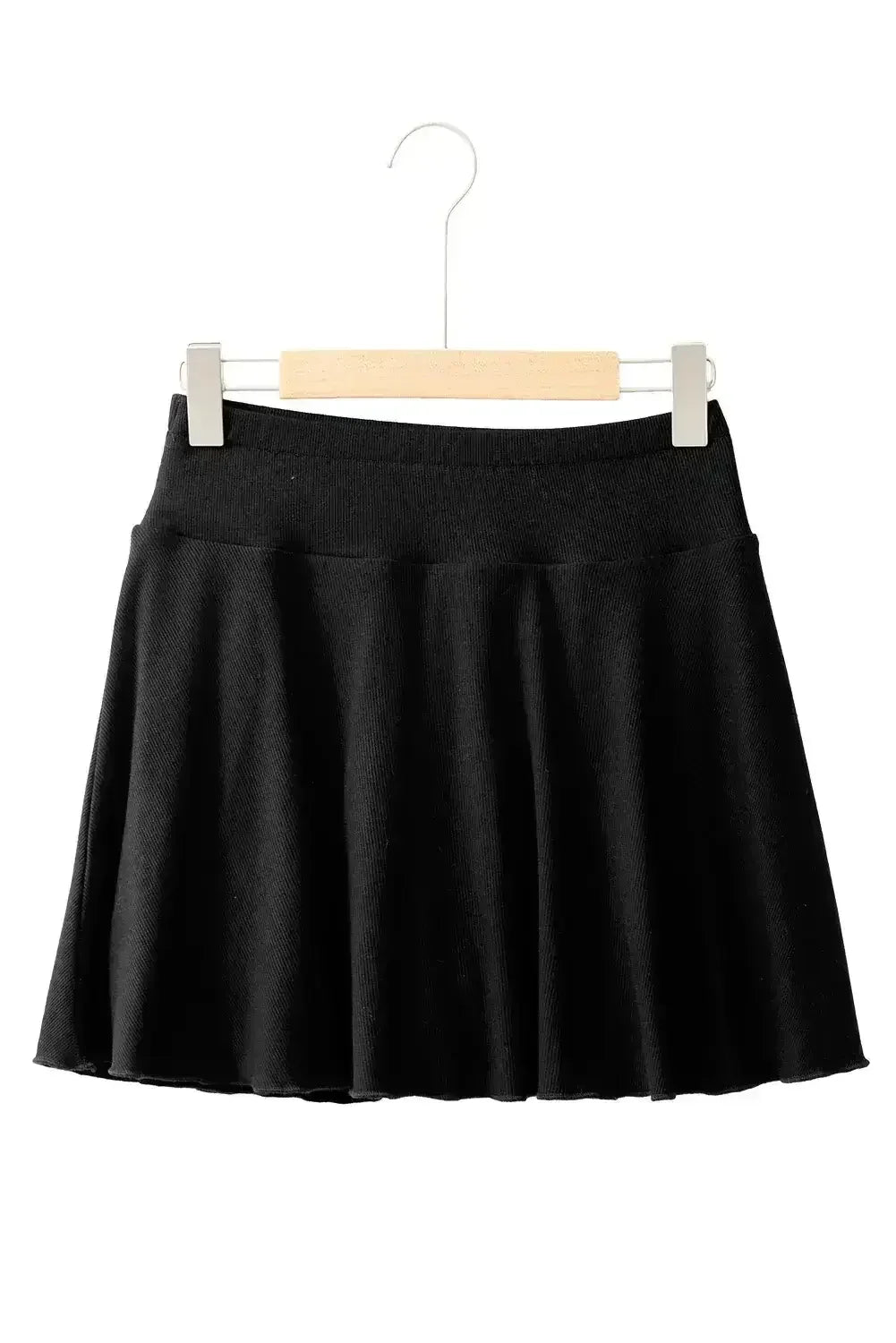 Blue A-line Draped High Waist Pocketed Lined Skort