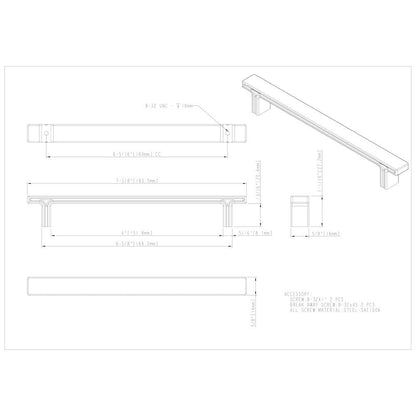 3" Center-to-Center Satin Nickel Square Anwick Cabinet Pull