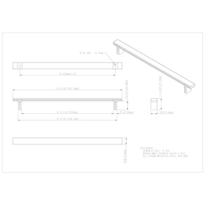 3" Center-to-Center Satin Nickel Square Anwick Cabinet Pull