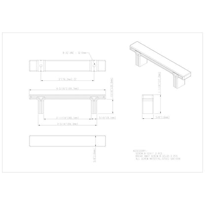 3" Center-to-Center Satin Nickel Square Anwick Cabinet Pull