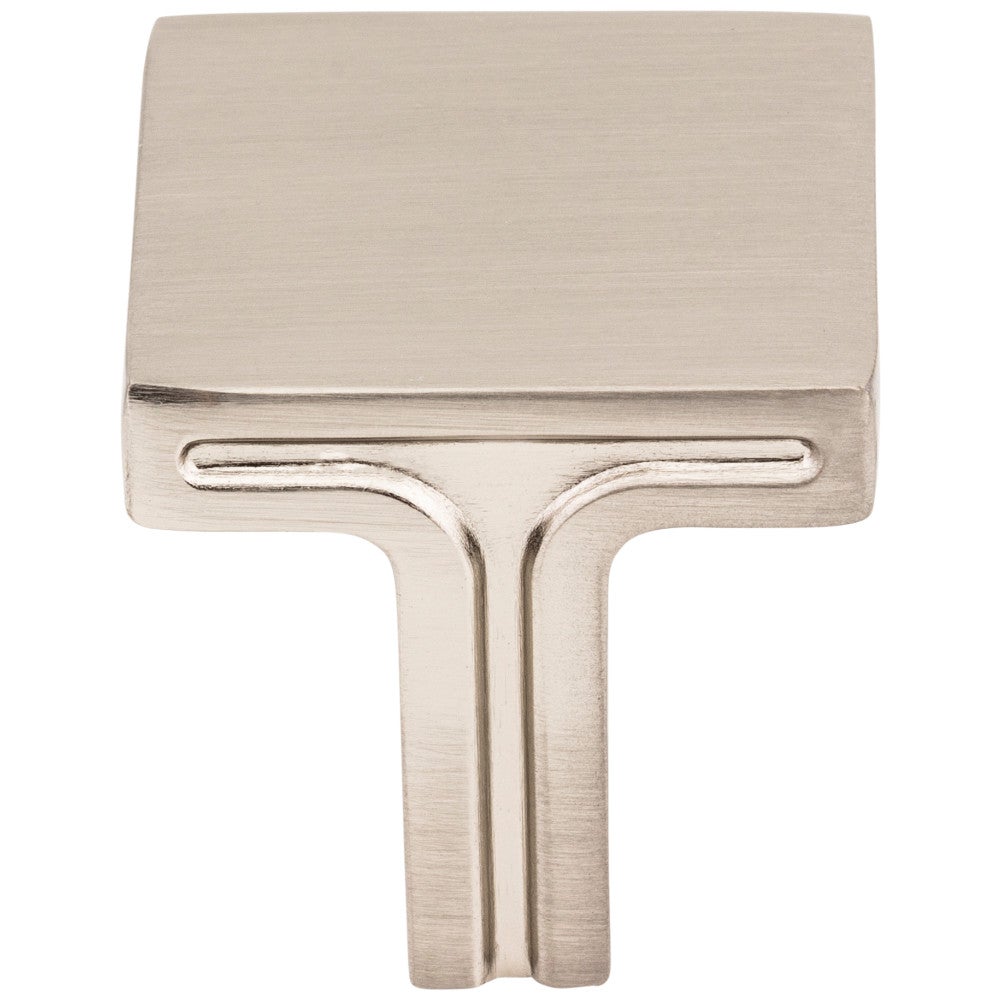 1-1/8" Overall Length Satin Nickel Square Anwick Cabinet Knob