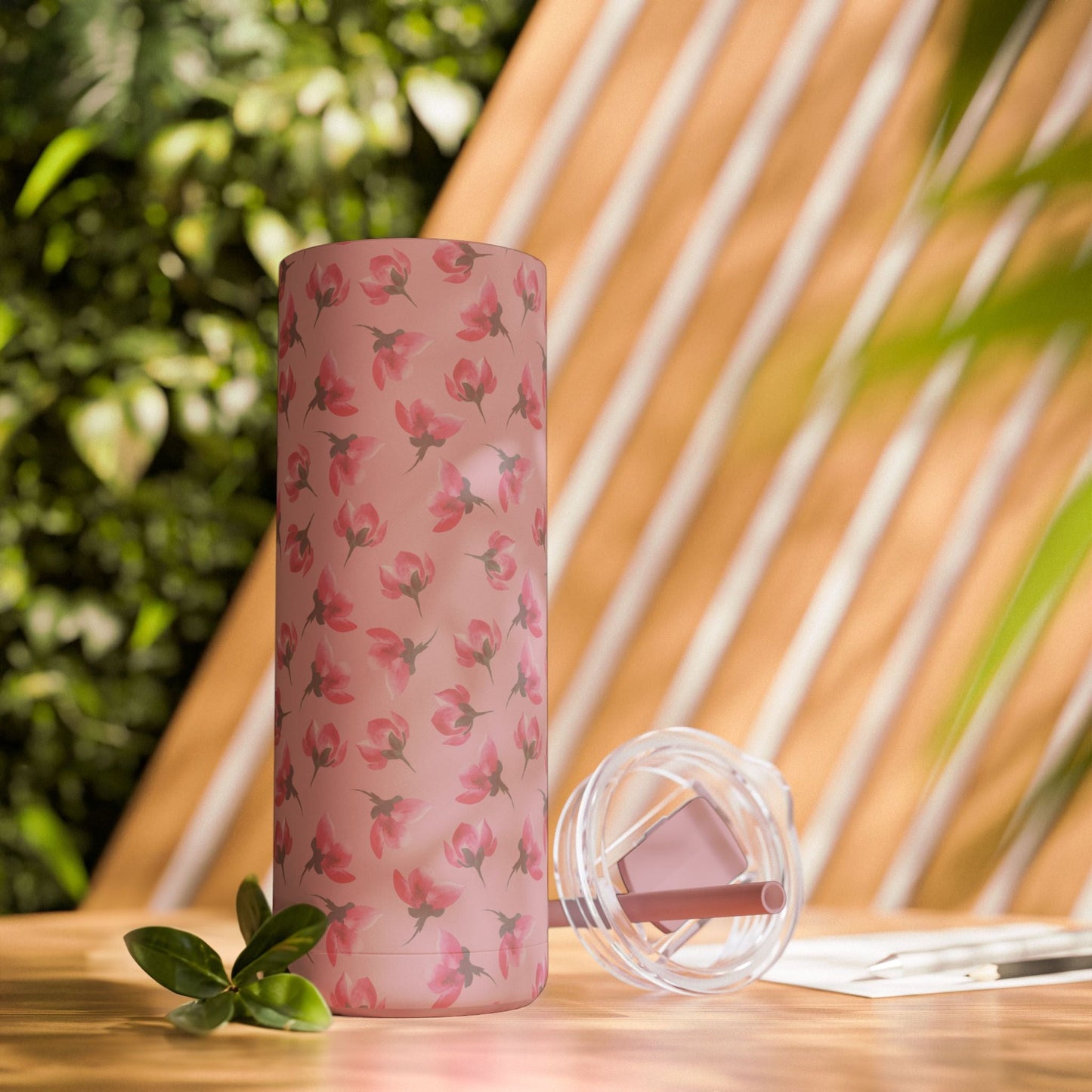 Customizable: Floral Pattern Tumbler, Personalized Gift for Coffee Lovers, Travel Mug for Women, Insulated Drinkware, Trendy Water Bottle