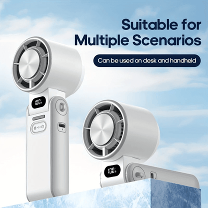 Foldable Rechargeable Cooling Fan – Turbo Handheld Fan with Adjustable Speed