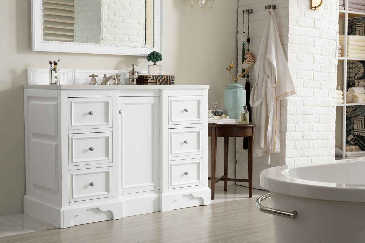 De Soto 48" Single Vanity Cabinet, Bright White