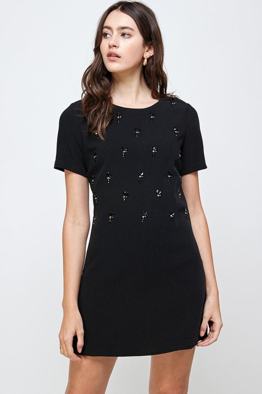 Embellished Short Sleeve Mini Dress | Apparel | Kitchen + Metal