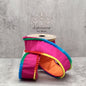 2.5" x 5yds faux dupion colorful pom pom edge, fushia orange