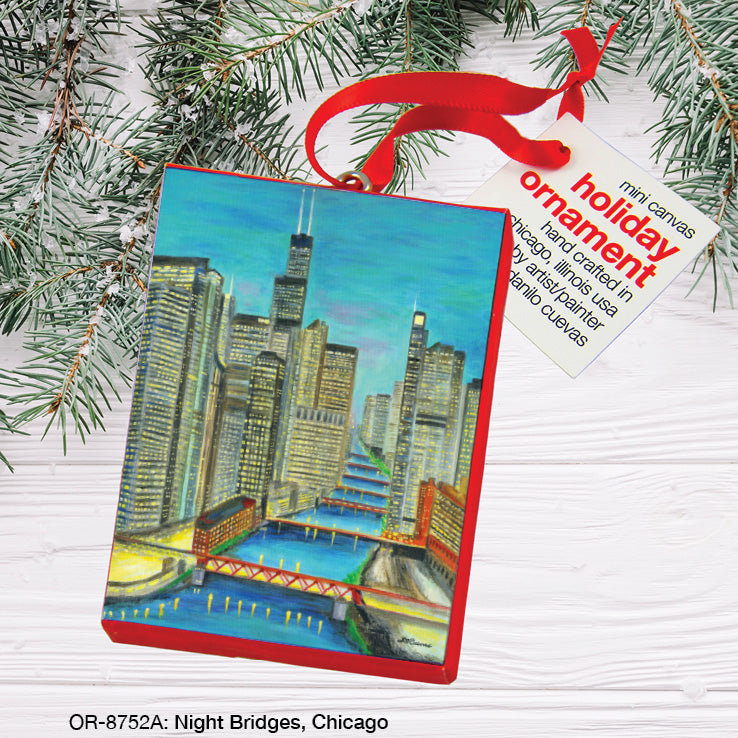Night Bridges, Chicago, Ornament (OR-8752A)