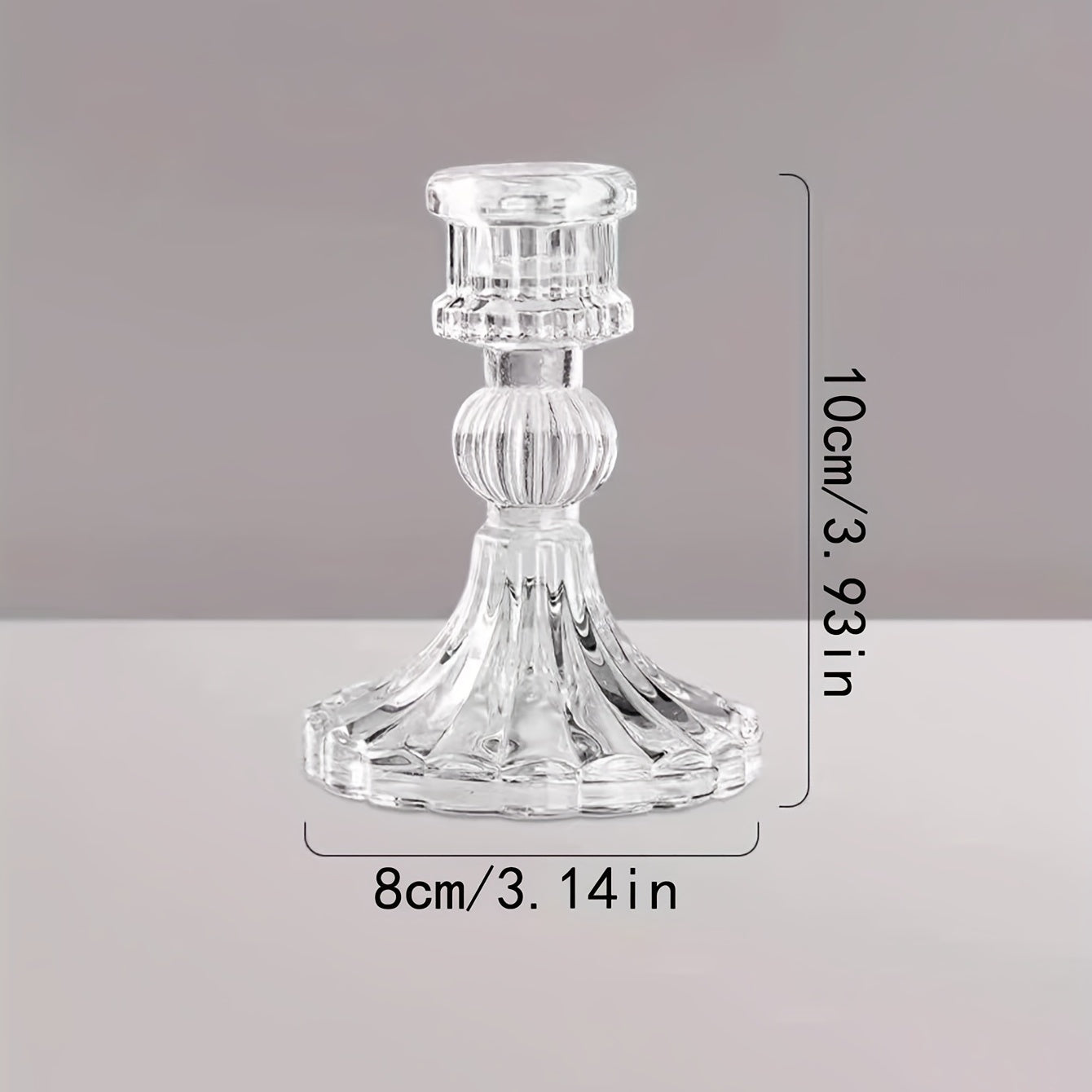 Scandinavian Glass Diamond Candle Holder  Elegant Decor Accent