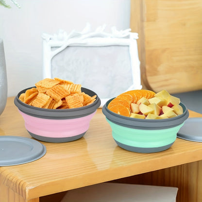 3Piece Collapsible Silicone Bowls Set with Lids