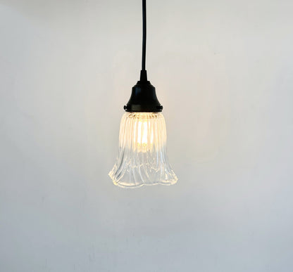 Heavy Pressed Scallop Flare Holophane Pendant
