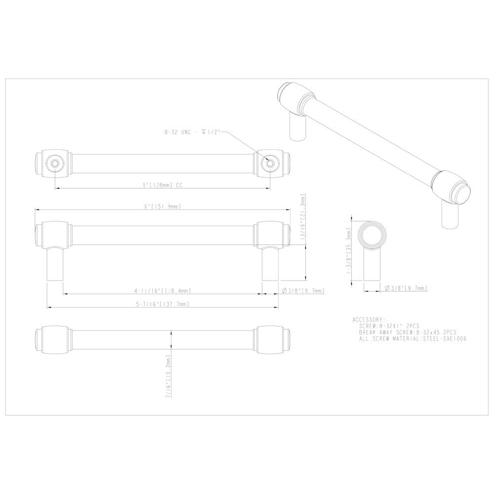 96 mm Center-to-Center Satin Nickel Hayworth Cabinet Bar Pull