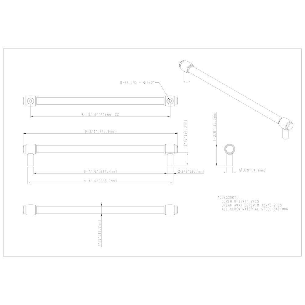96 mm Center-to-Center Satin Nickel Hayworth Cabinet Bar Pull