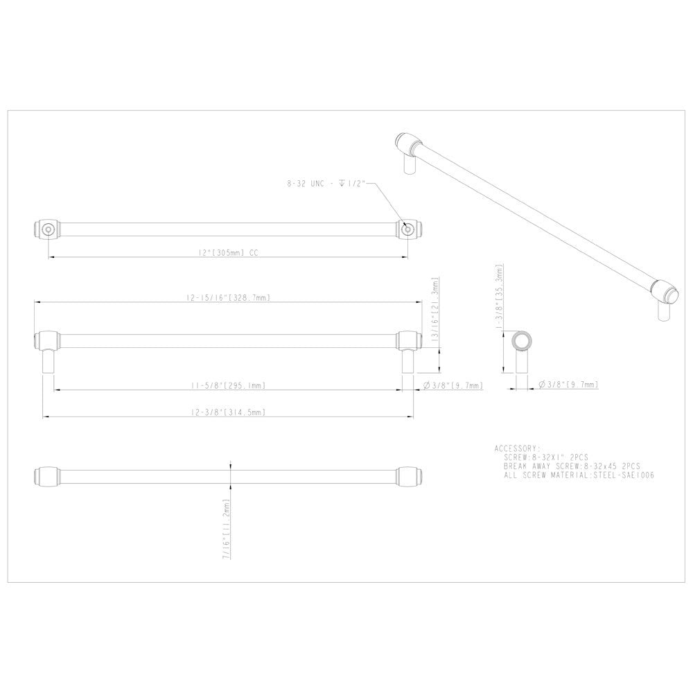 96 mm Center-to-Center Satin Nickel Hayworth Cabinet Bar Pull