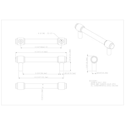 96 mm Center-to-Center Satin Nickel Hayworth Cabinet Bar Pull