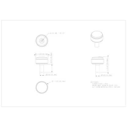 1-1/8" Diameter Satin Nickel Hayworth Cabinet Knob