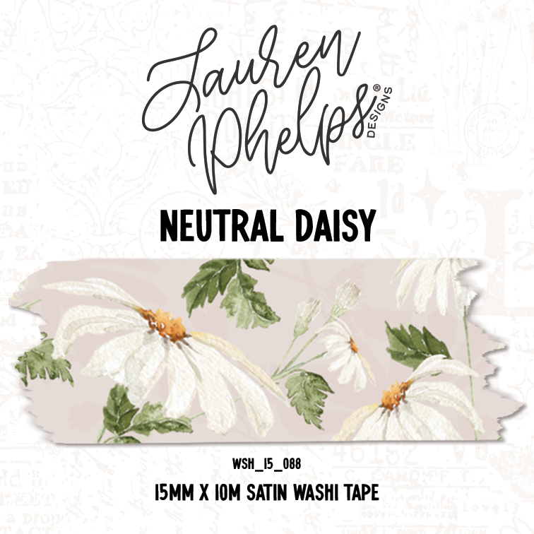 Neutral Daisy 15mm washi