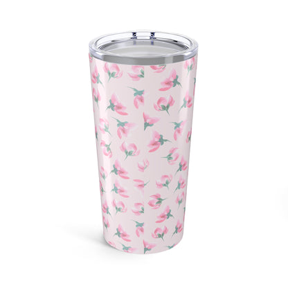 Customizable: Floral Tumblers for Daily Sips, Personalized Travel Mugs, Cute Tumbler Gift, Mother's Day Present, Pink Flower Drinkware