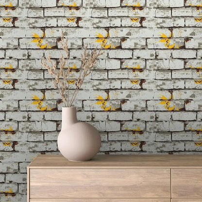 Urban Splatter White Brick Wall