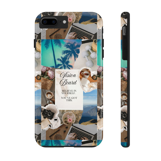 Inspiring Vision Board Phone Case, Motivational Tough Case, Adventurous Gift for Her, Self-Care, Dream Big, Unique Phone Accessory