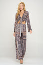 Boho Chic Bell Sleeve Crop Top and Wide Leg Pant Set | Apparel | Kitchen + Metal