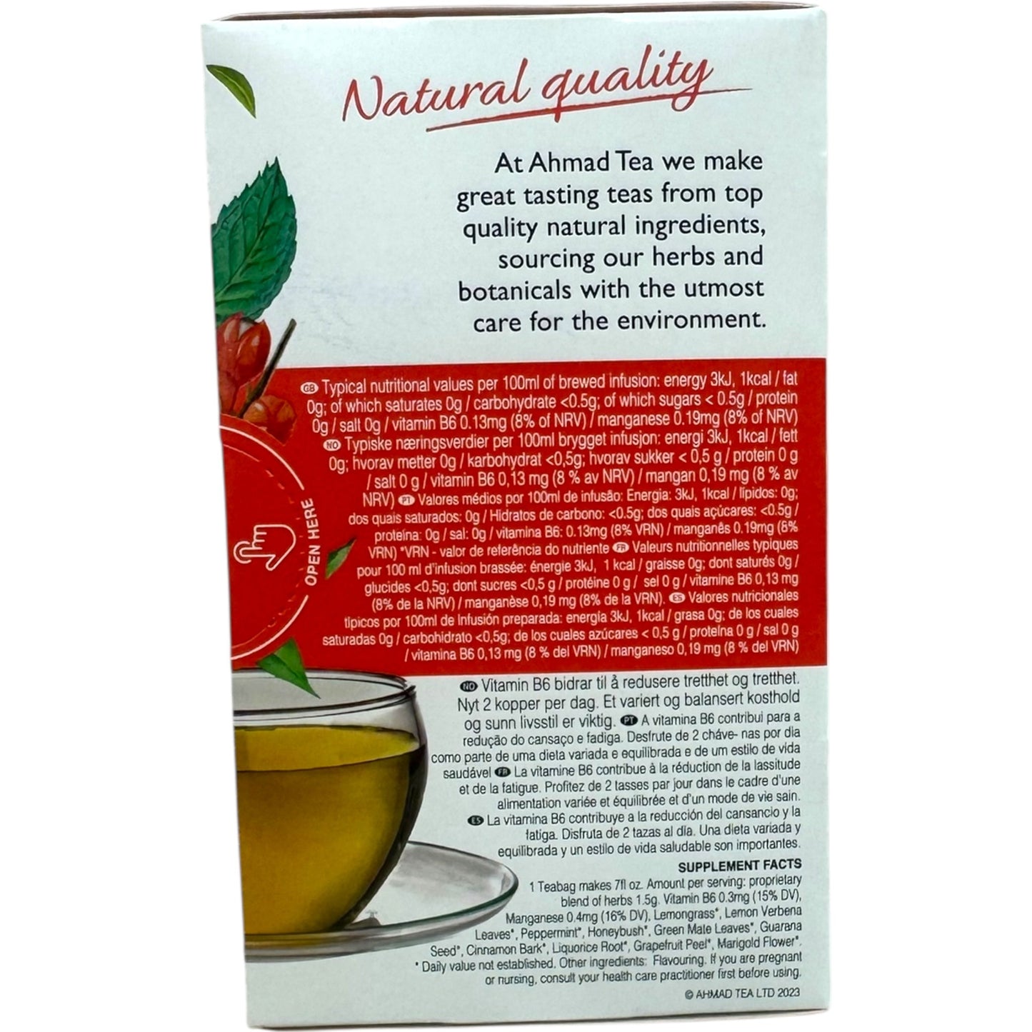 Ahmad Tea Energy Herbal Tea - Natural Boosting Blend for Vitality and Well-Being
