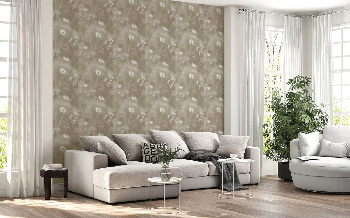 Ethereal Garden in Taupe