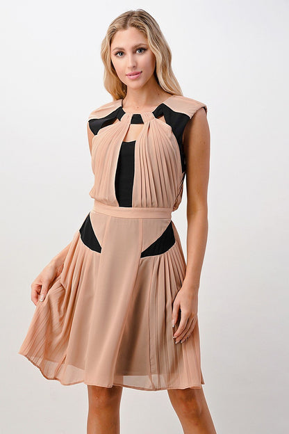 Color Blocked Pleated Fashion Dress | Apparel | Kitchen + Metal