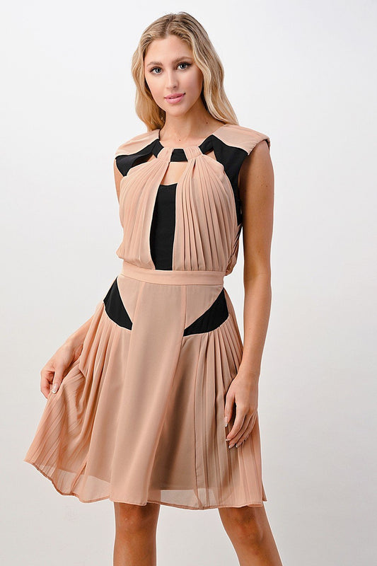 Color Blocked Pleated Fashion Dress | Apparel | Kitchen + Metal